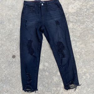 Fashion Nova Black Ripped Jeans